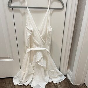 Blue Rain Ivory Wrap Dress